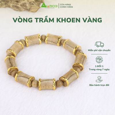 VÒNG TRẦM KHOEN VÀNG